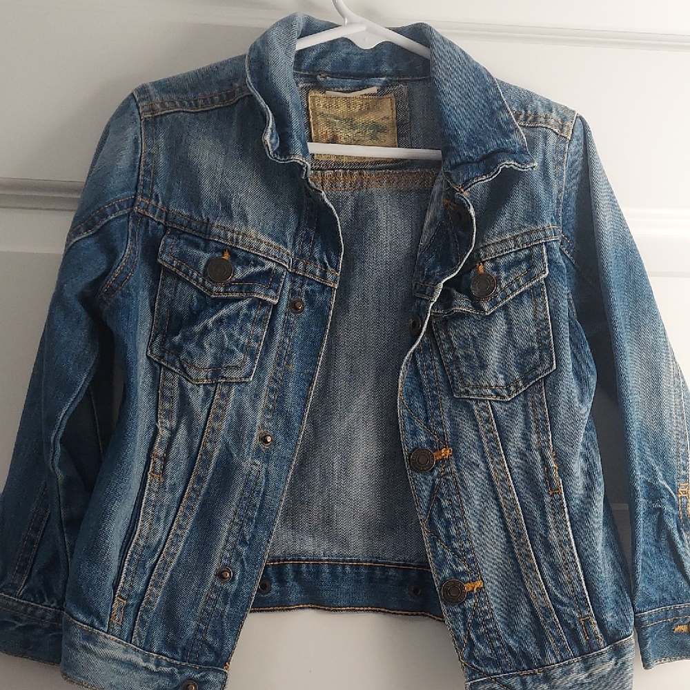 Zara Boys  Denim Jacket Size 4/5 Blue - Snap Closure